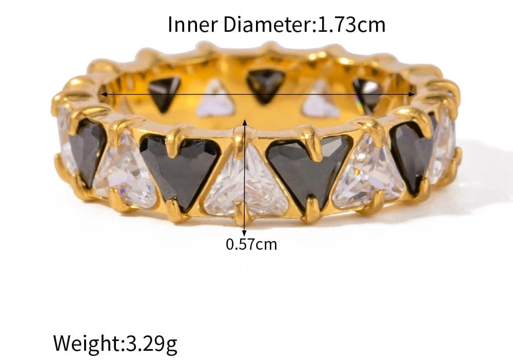 as picture / 1 Color Retention Stainless Steel 18k Gold Plated Diamond Ring Jewelry Zircon Ring Gold Ring for Girls
