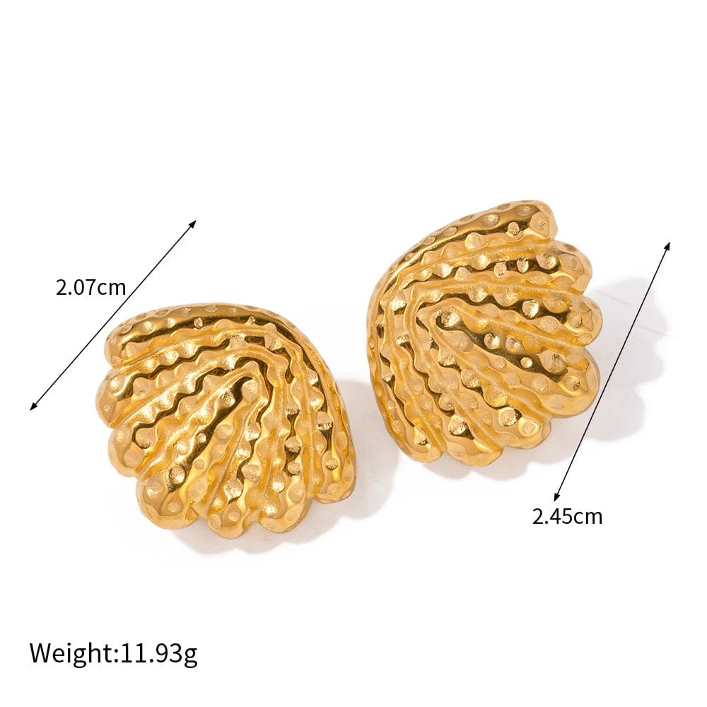 as picture / 1 New titanium steel earrings stainless steel ear studs jewelry ornaments shell earrings