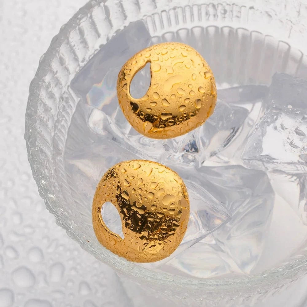 as picture / 1 Titanium Steel Color Retention Minimalist Earrings Stainless Steel Chunky Earrings 18k Gold Plated Earrings Jewelry