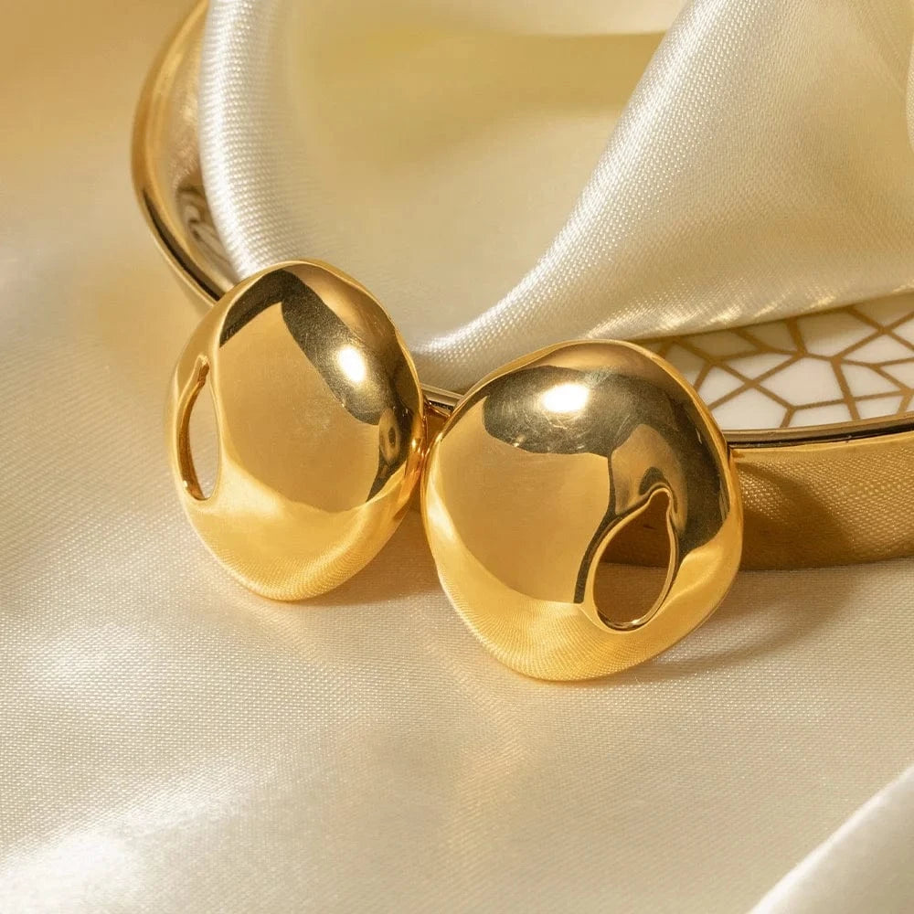 as picture / 1 Titanium Steel Color Retention Minimalist Earrings Stainless Steel Chunky Earrings 18k Gold Plated Earrings Jewelry