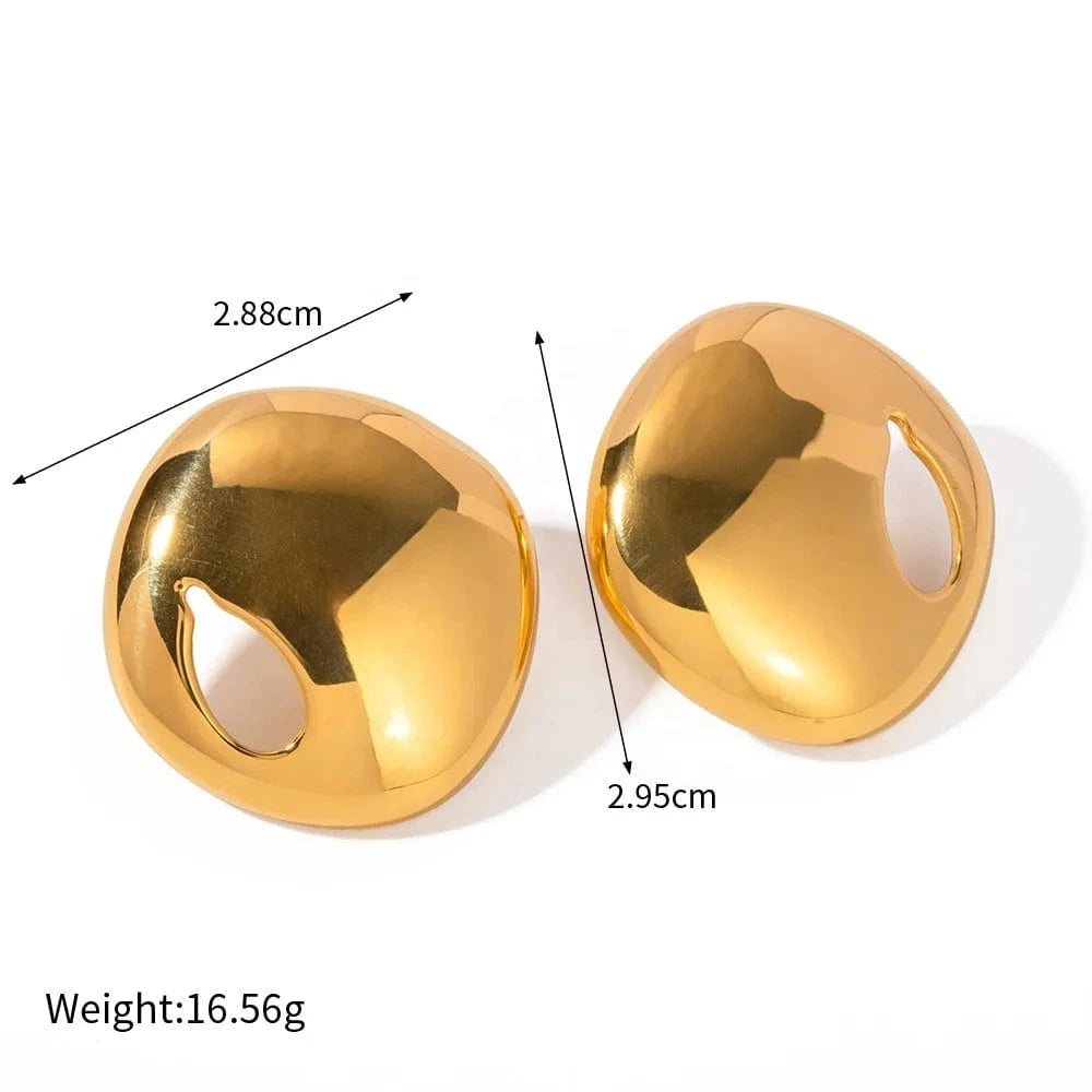 as picture / 1 Titanium Steel Color Retention Minimalist Earrings Stainless Steel Chunky Earrings 18k Gold Plated Earrings Jewelry