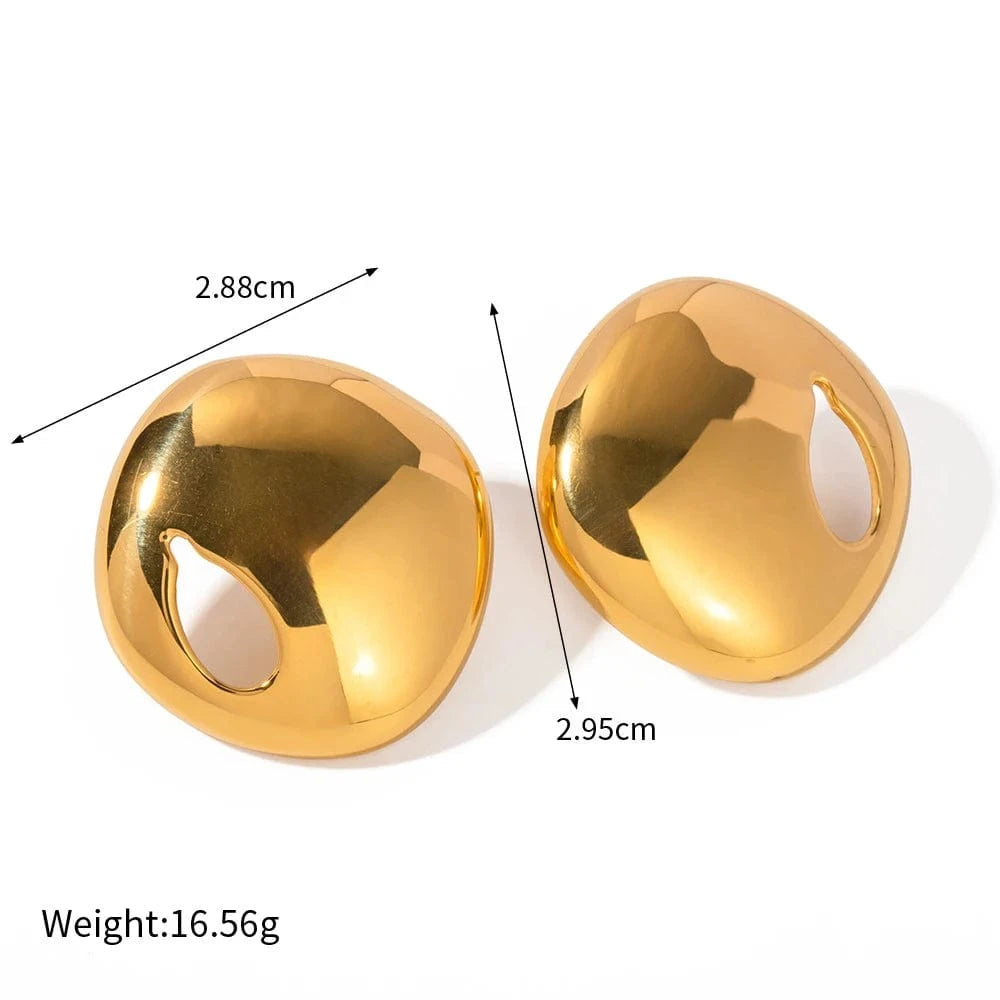 as picture / 1 Titanium Steel Color Retention Minimalist Earrings Stainless Steel Chunky Earrings 18k Gold Plated Earrings Jewelry