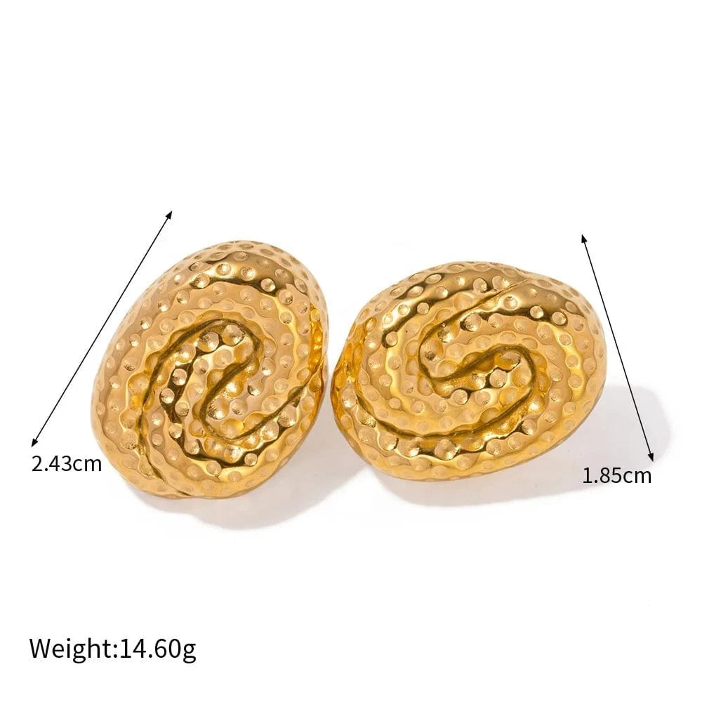 as picture / 1 Women Luxury 18K Gold Stainless Steel Jewelry Ornaments Decorations Titanium Steel Spiral Earrings