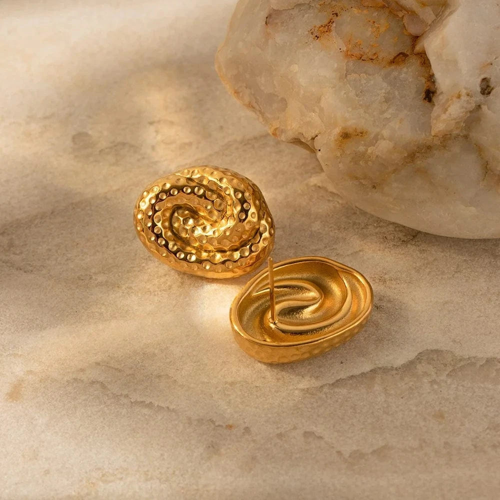 as picture / 1 Women Luxury 18K Gold Stainless Steel Jewelry Ornaments Decorations Titanium Steel Spiral Earrings