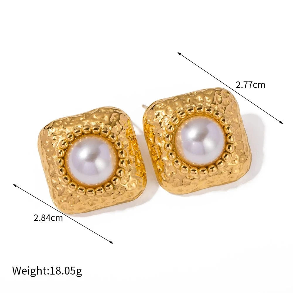 as picture / 1 Women Luxury Minimalist Retro 18K Gold Stainless Steel Jewelry Ornaments Decorations Pearl Earrings