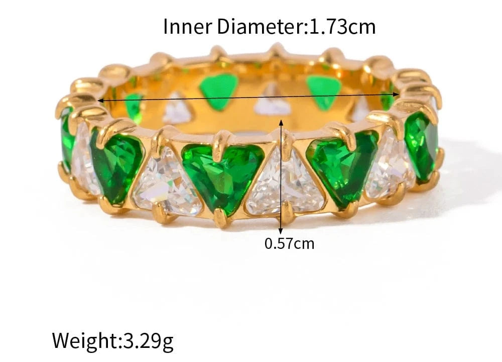 as picture / 2 Color Retention Stainless Steel 18k Gold Plated Diamond Ring Jewelry Zircon Ring Gold Ring for Girls