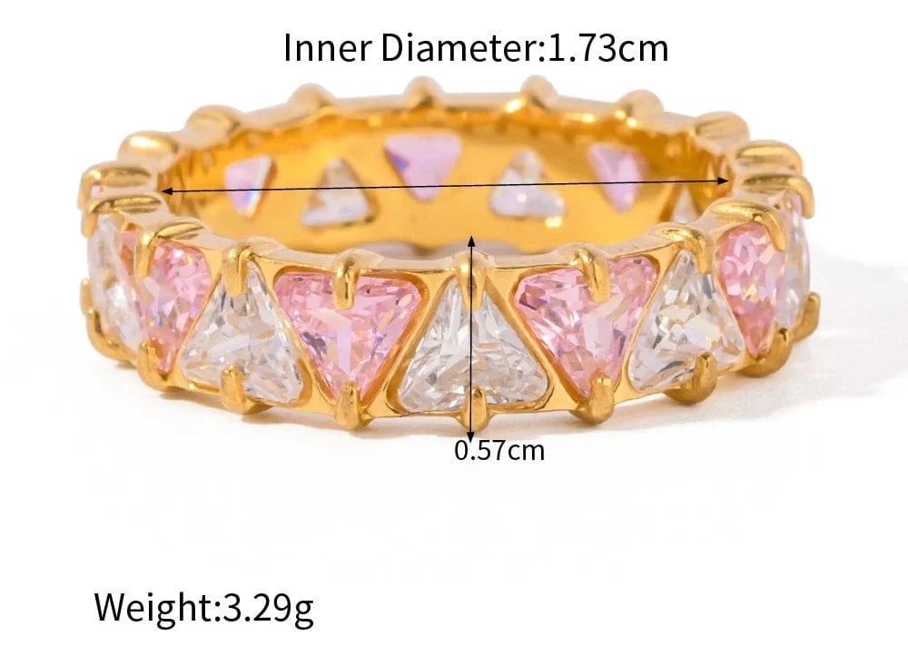 as picture / 4 Color Retention Stainless Steel 18k Gold Plated Diamond Ring Jewelry Zircon Ring Gold Ring for Girls