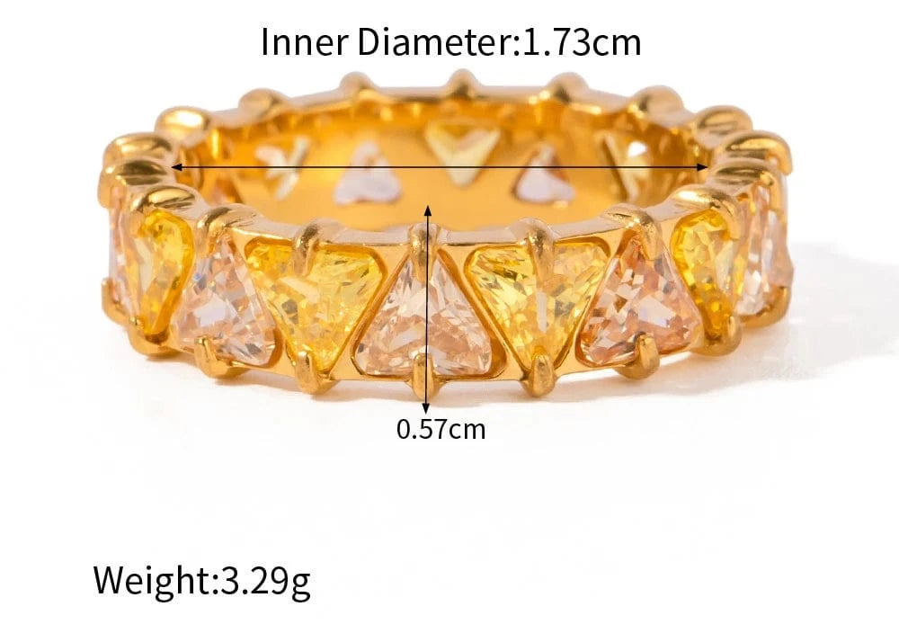 as picture / 5 Color Retention Stainless Steel 18k Gold Plated Diamond Ring Jewelry Zircon Ring Gold Ring for Girls