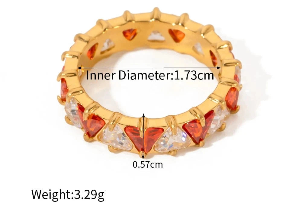as picture / 6 Color Retention Stainless Steel 18k Gold Plated Diamond Ring Jewelry Zircon Ring Gold Ring for Girls