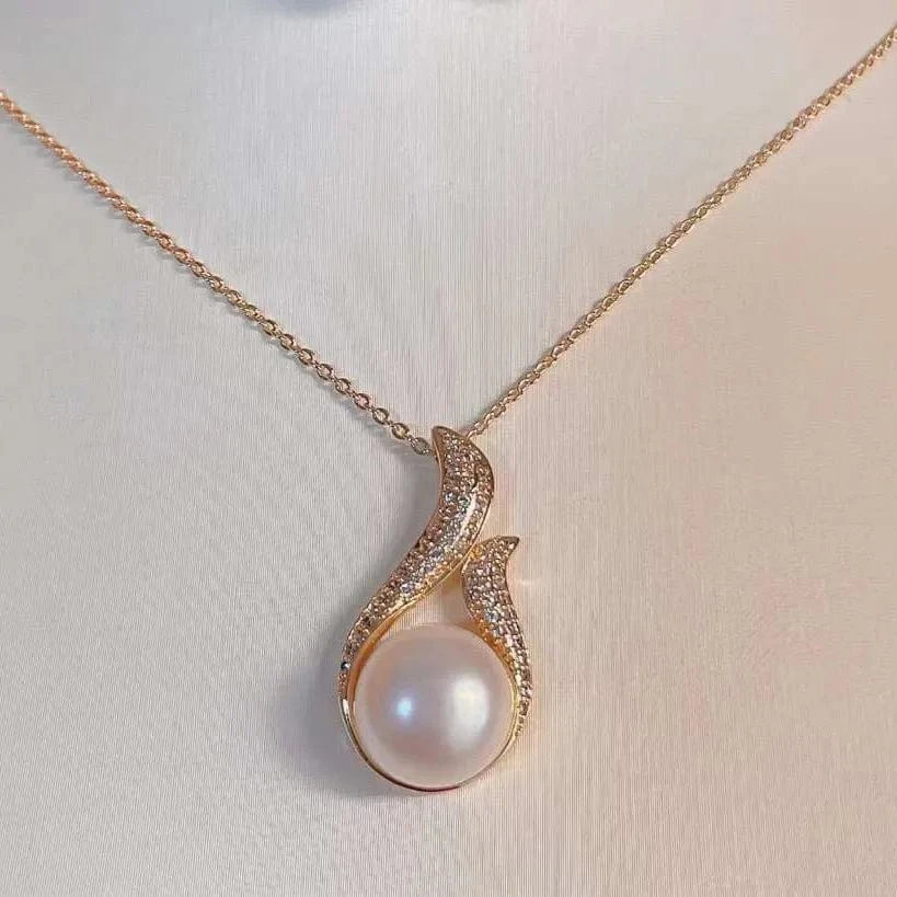 As picture Classic Explosion 18K Gold Plated Swan Dance Set Freshwater Pearl Necklace Earring Set Pearl Jewelry Set