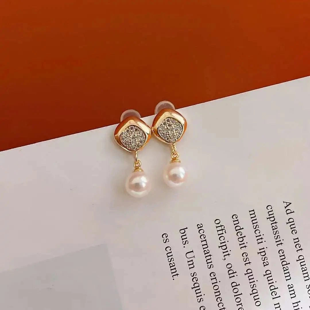 As picture Explosive set gift box launched 18k gold plated pearl stud earrings + pendant + freshwater pearl bracelet pearl jewelry set