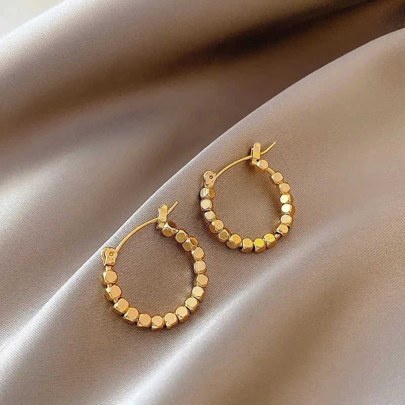 AS SHOWN / As shown / E2348 S925 Needle Korean New Simple Temperament Circle Pearl Earrings Fashion Small Versatile Earrings Women's Jewelry