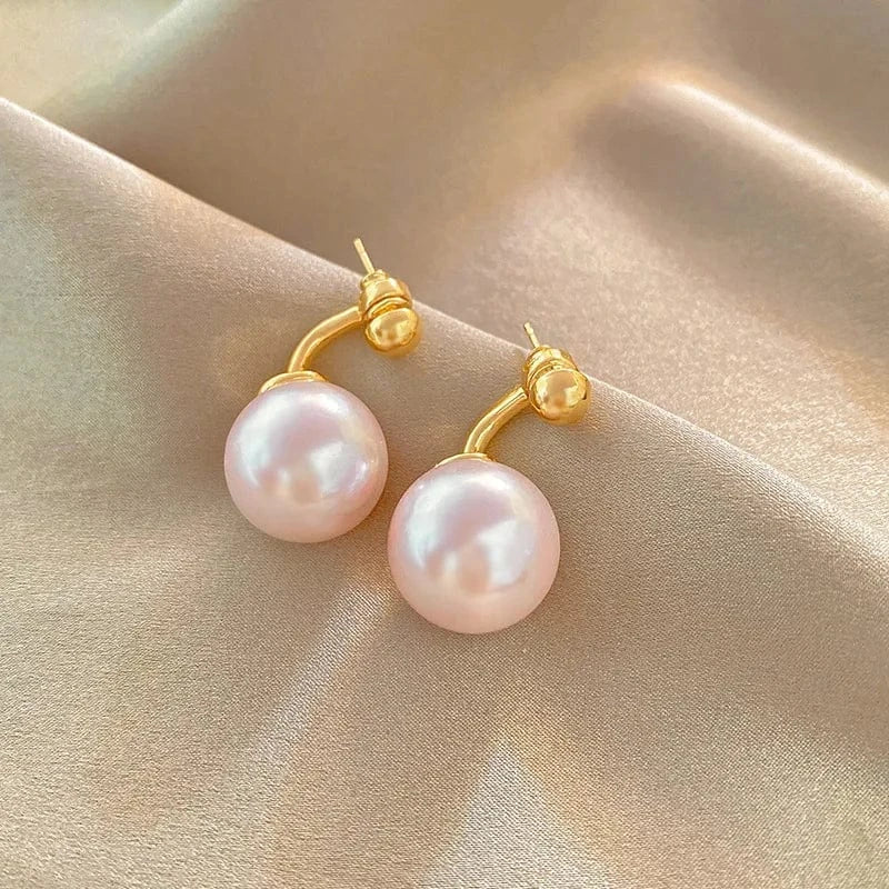 AS SHOWN / As shown / E5286 S925 Needle Korean New Simple Temperament Circle Pearl Earrings Fashion Small Versatile Earrings Women's Jewelry