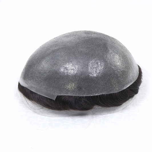 Asian Korea Male Hair Capillary Prosthesis V Loop Natural 100% Human Hair Wig Thin Skin Toupee