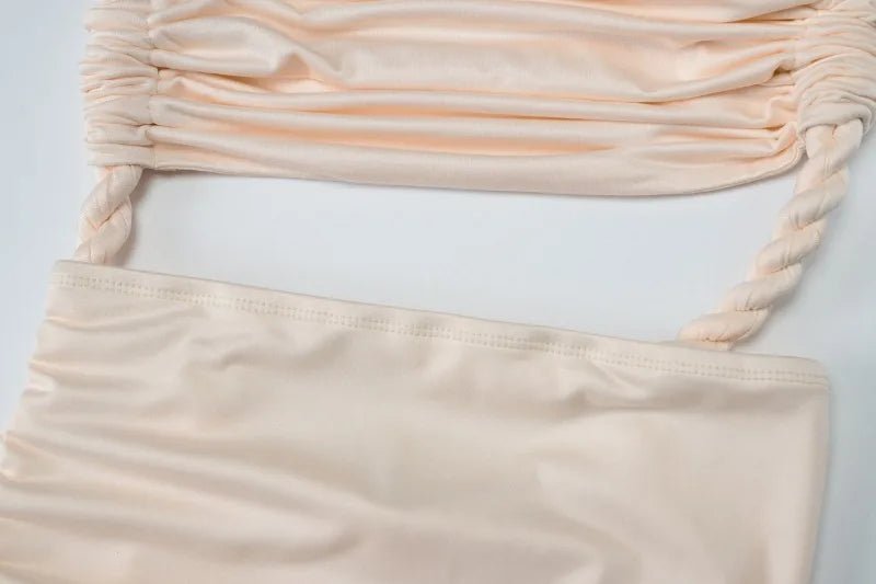 Asymmetrical Ruched High Split Maxi Dress - SN Wigs & More