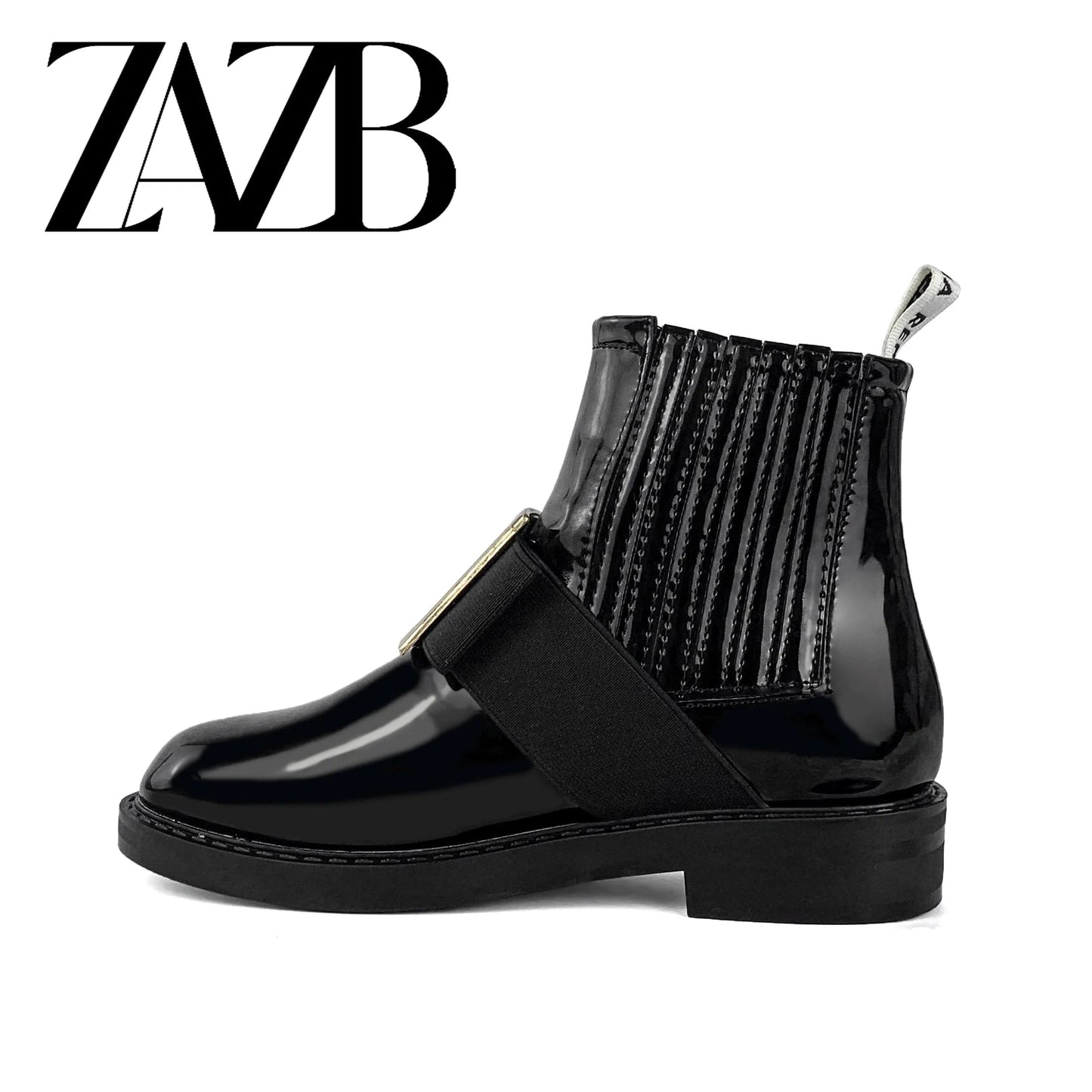 Autumn New Metal Button Women's Shoes Apricot Thick Sole High Waist Elastic Bare Boots Short Boots