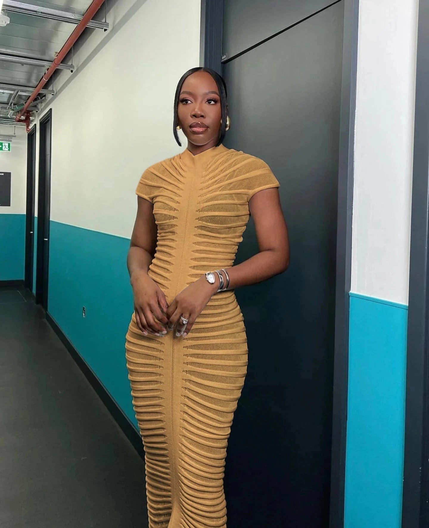 Autumn New Trendy Short Sleeve Knit Maxi Dresses Women Stretchy Solid Color Night Club Party Sexy Knitting Long Dress