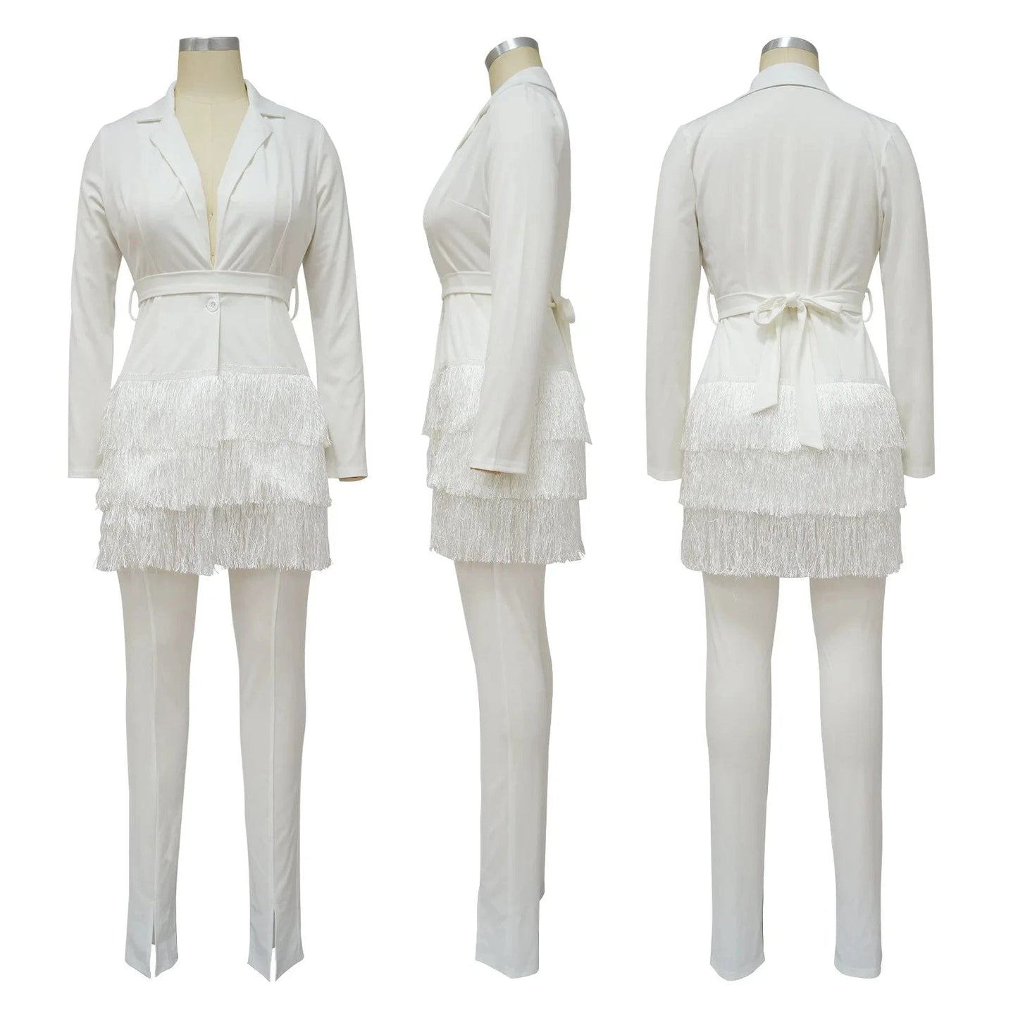 Autumn Outfits for Women 2022 Tassel Suits and Top Set Office Lady Casual Jogger Sets for Women Boutique Two Piece Fall Set