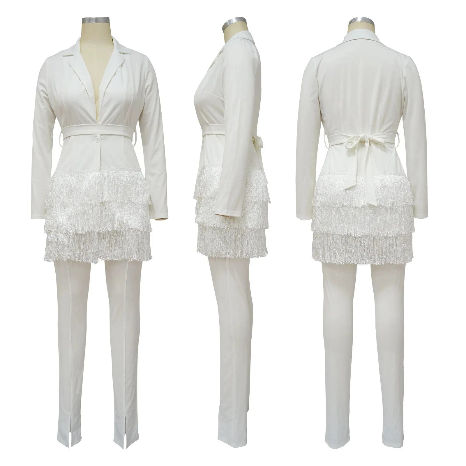 Autumn Outfits for Women 2022 Tassel Suits and Top Set Office Lady Casual Jogger Sets for Women Boutique Two Piece Fall Set