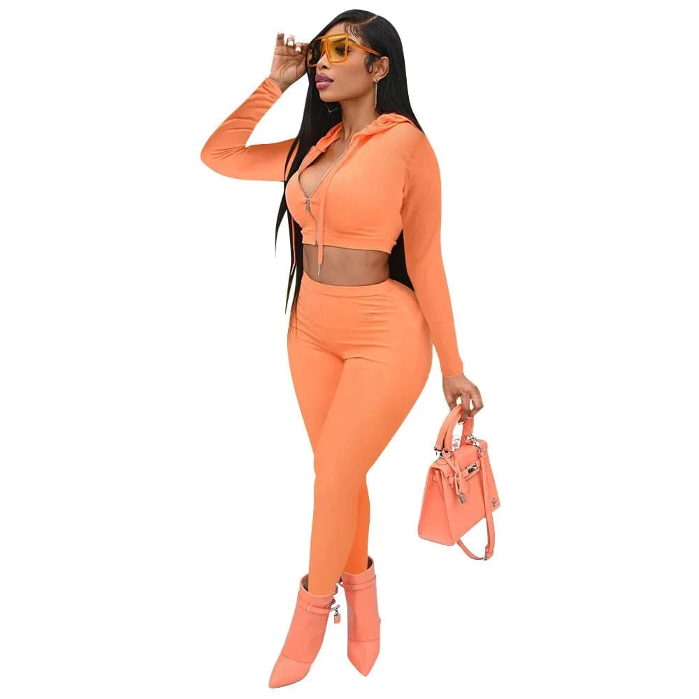 Autumn Tracksuits Fall Women's Pants Set Outfits Joggers Crop Tops 2 Piece Pant Set Casual Two Piece Sets for Woman