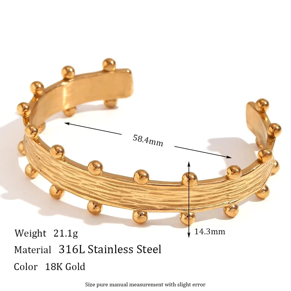B0381_Gold Dropshipping Boho Jewelry Stainless Steel Bangle PVD Gold Plated Jewelry Tarnish Free Fashion Jewelry