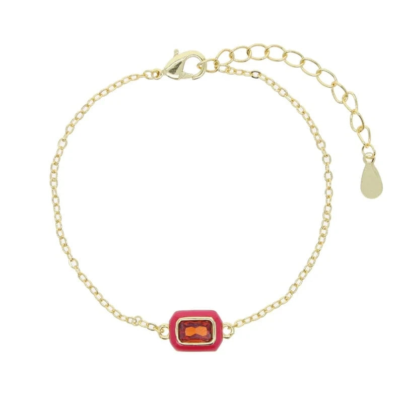 B043-Bracelet 15+4cm Colorful Multi Shapes CZ Ring Earring Necklace Bracelet Set Jewelry For Women Fashion Bling 5A Cubic Zirconia Jewelry