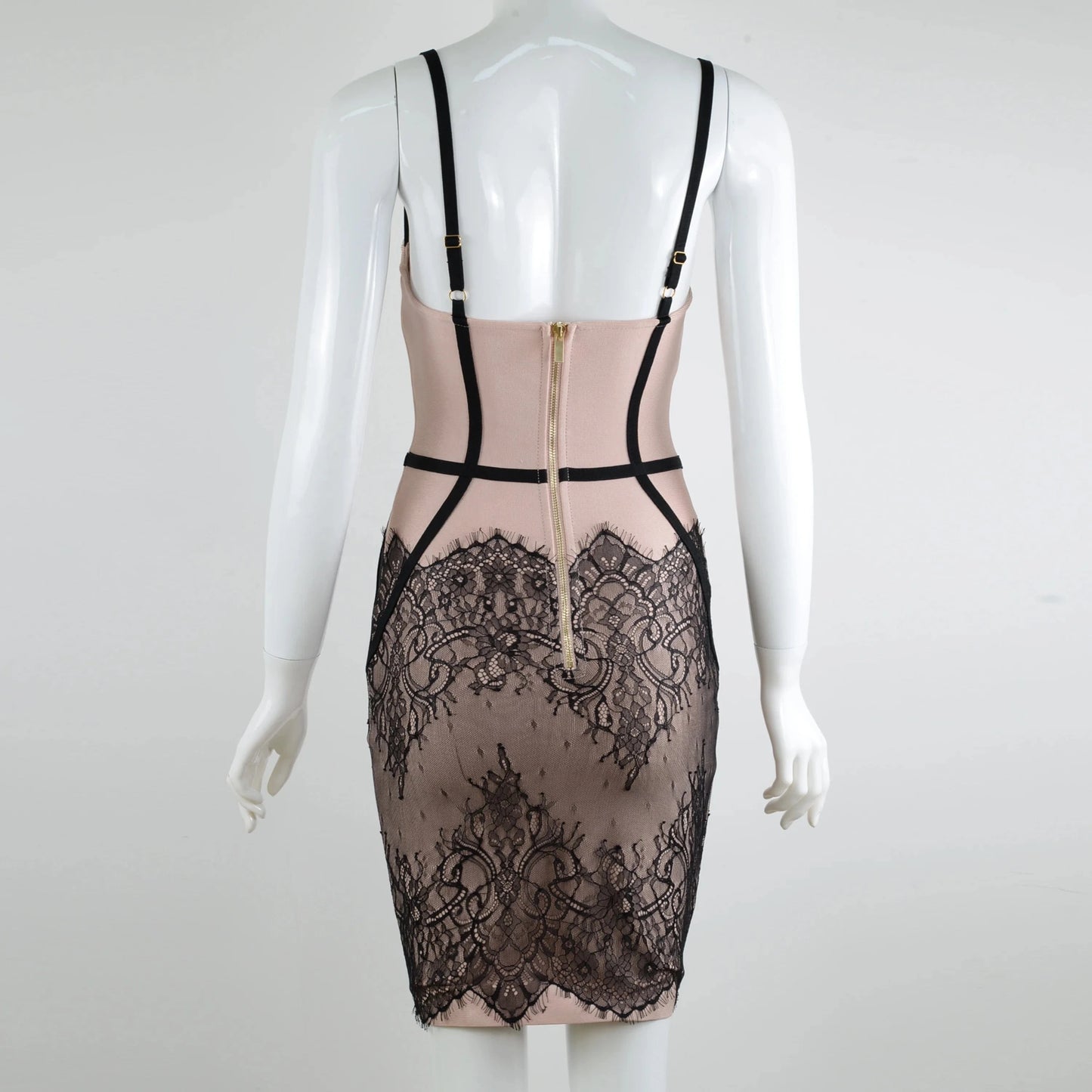 BA017 Hot Sale Elegant Women Party Lace Spaghetti Strap Bandage Dress Backless Bodycon Sexy Club Party Dresses Fashion Vestidos