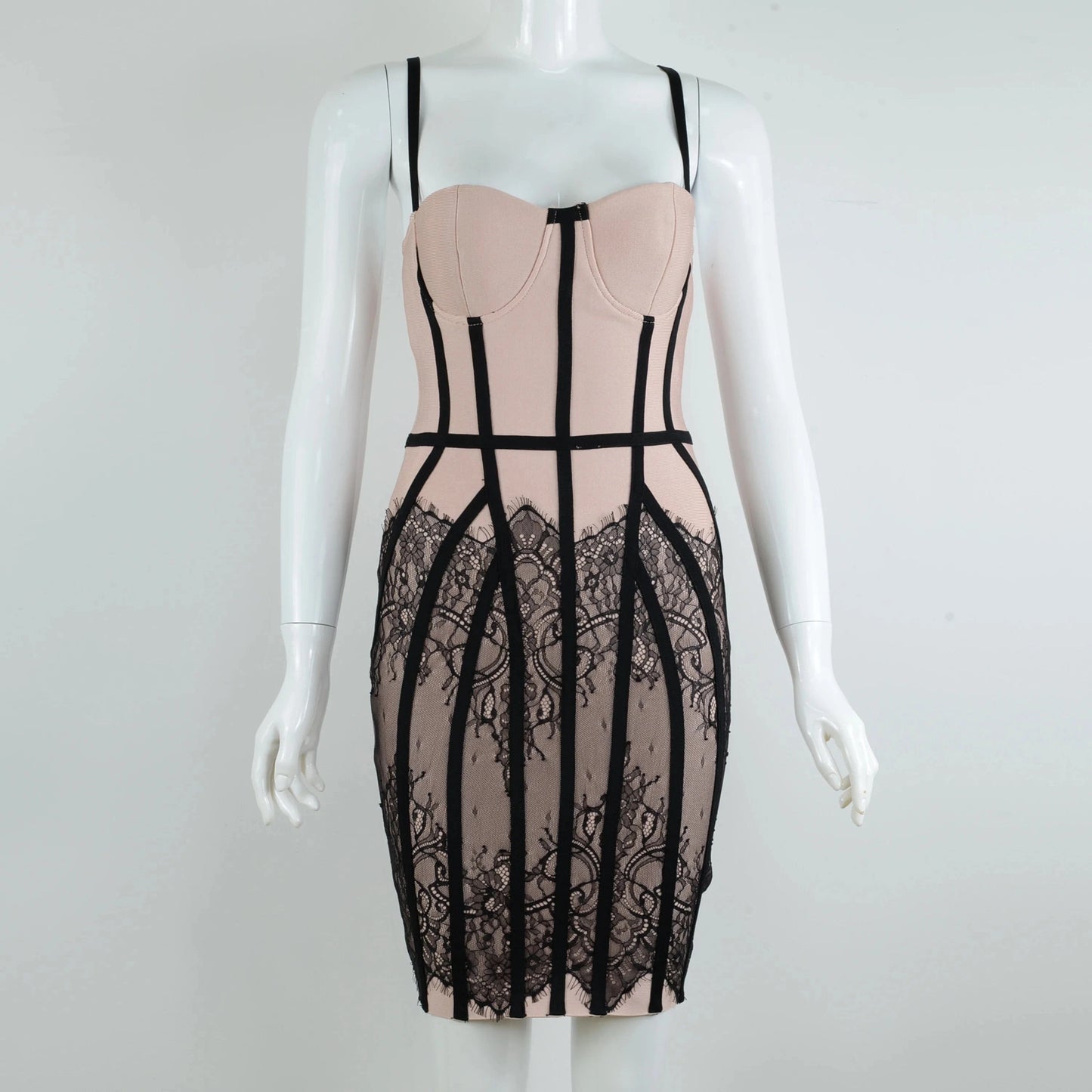 BA017 Hot Sale Elegant Women Party Lace Spaghetti Strap Bandage Dress Backless Bodycon Sexy Club Party Dresses Fashion Vestidos