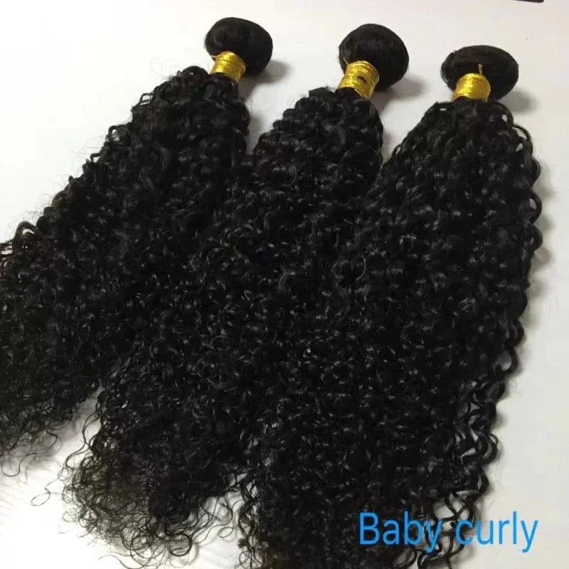 baby curly / 14 Inches 100% mink brazilian cuticle raw virgin aligned hair  human hair extension hair wigs