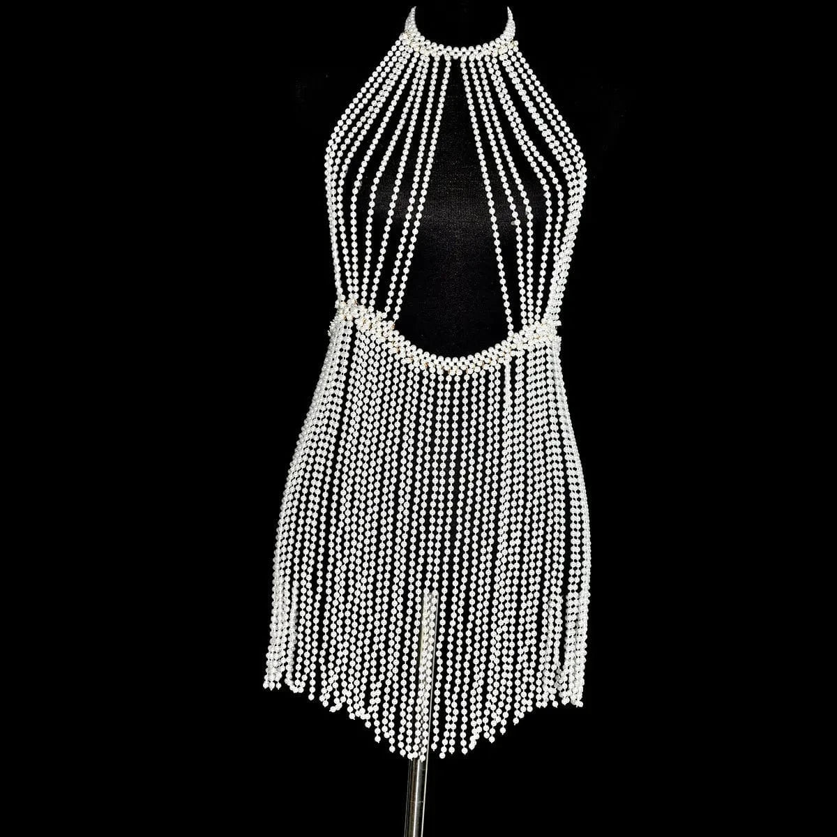 backless dress / backless dress Sexy Body Chain  Fringe Chest Chain Handmade Pearl Backless Dress Party Nightclub Body Accessories Jewelry for Women and Girls