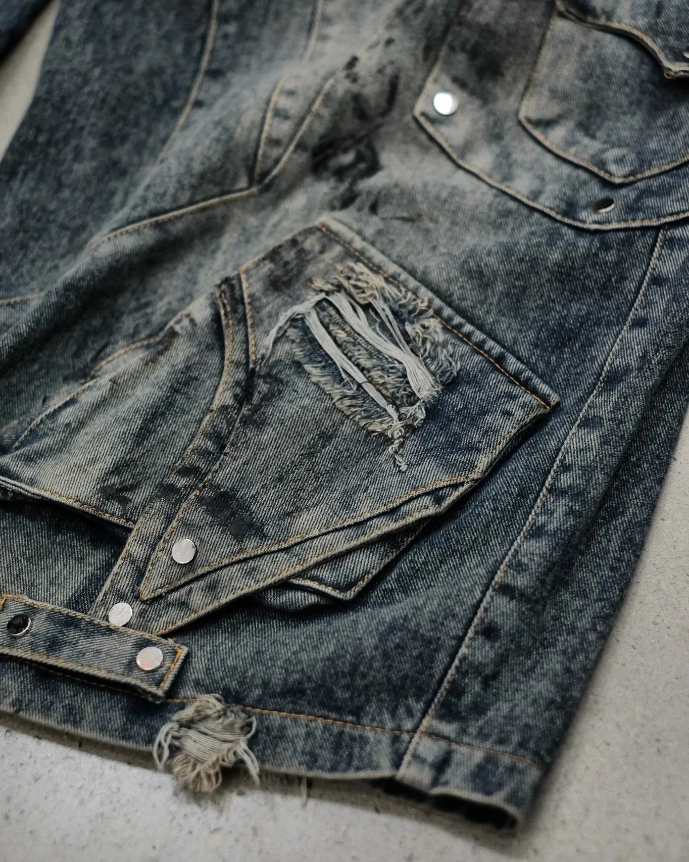Baggy Denim Jeans Zippered Ripped Detailing Streetwear Gothic Style - SN Wigs & More