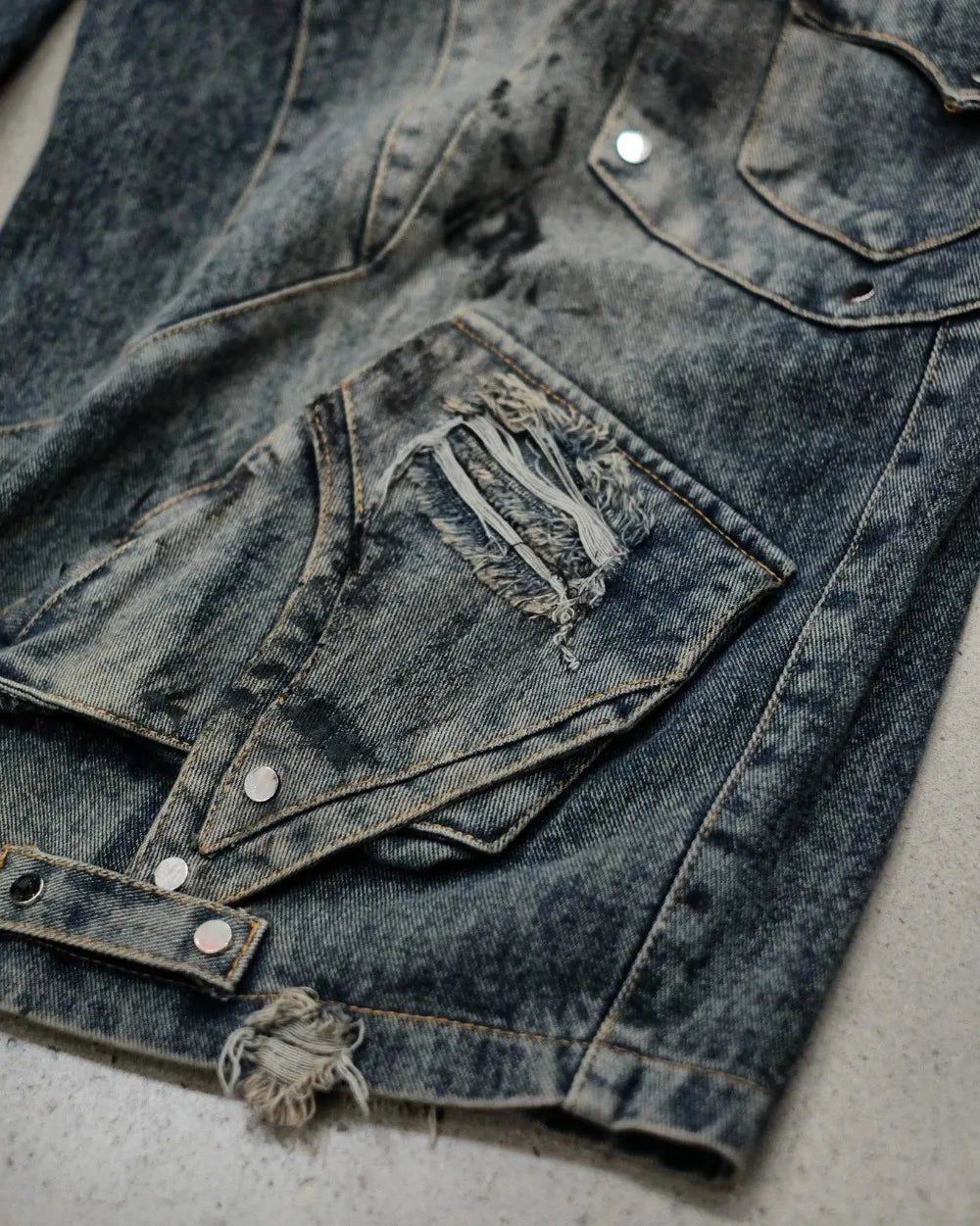Baggy Denim Jeans Zippered Ripped Detailing Streetwear Gothic Style - SN Wigs & More