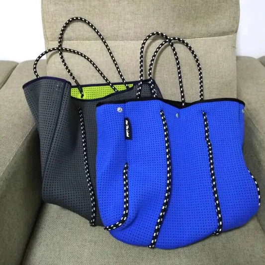 Beach Bag Hot Selling Fashion Durable Perforated Designer Neoprene Bag Wholesale Neoprene Bags Women Handbags Ladies