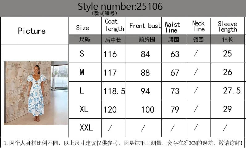 Beach Print Maxi Dress Women Holiday Floral Short Puff Sleeve High Waist Backless Pleat Ruffle Hem Dresses Female Colorful 2024