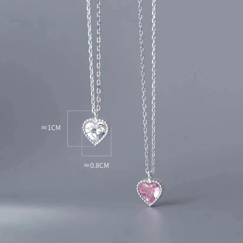 Beautiful Jewelry AAA CZ Zircon Heart Pendant Necklaces Women 925 Sterling Silver Jewelry