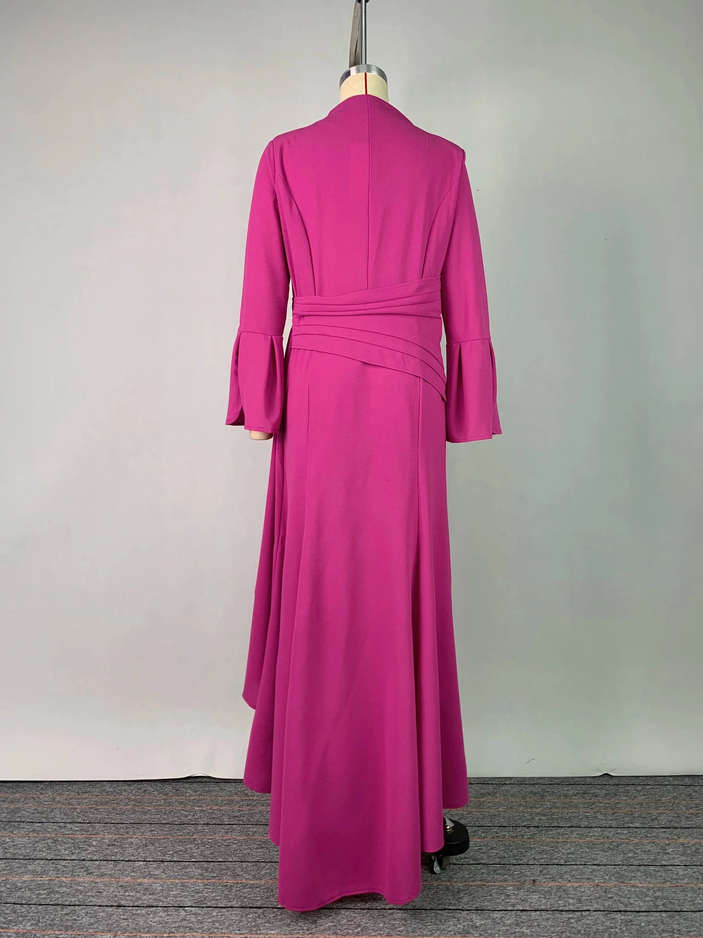 Beautyblue Evening Dresses Female Maxi Dress Fashion Deep V-Neck Irregular Front Split Folds A-Line Bodycon Women's Party Robes