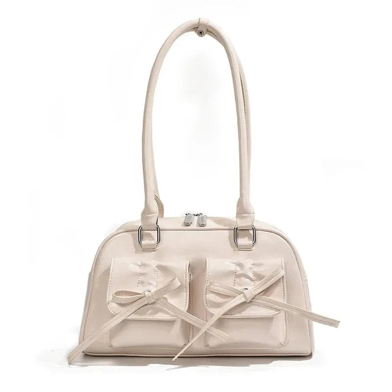 Beige Y2K Fashion Underarm Shoulder Bags Vegan Leather Bag Female Luxury Women's Handbags and Purses 2024