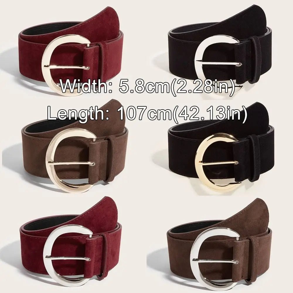 Belt Suede Leather Wide – Premium Luxury Design For Office, Business And Casual Wear - SN Wigs & More