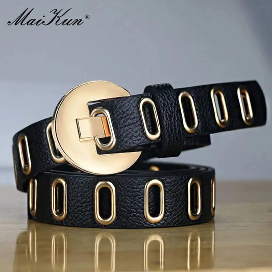 belts Maikun New Grunge Women Belt Adjustable Hole Grunge Punk  Belts for Women Alloy Pin Buckle PU Leather Belt 