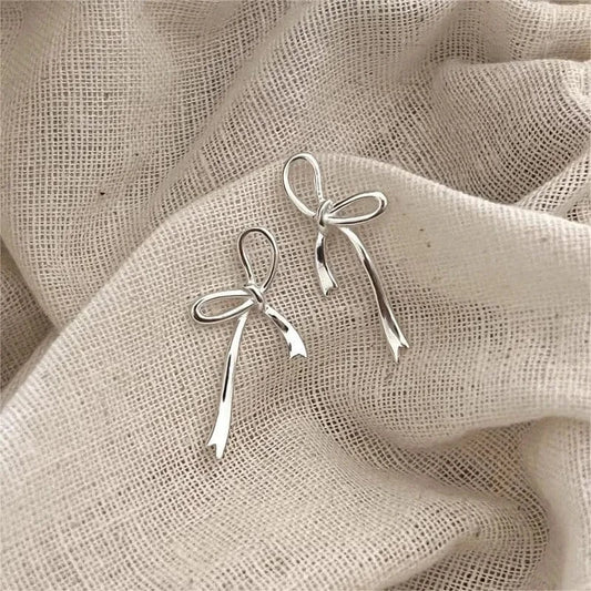 Best Frieds Gifts Jewelry Earrings 925 Sterling Silver Bowknot Shape Silver Gold Stud Earrings Wholesale