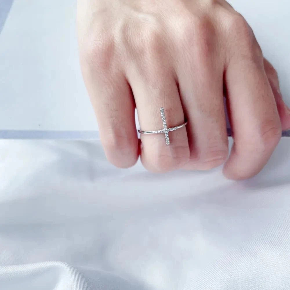 Best Selling Luxury Factory Fancy Bohemia Cross X Shape 925 Sterling Silver Ring Set 5A Cz Cubic Zirconia Rings Jewelry Women