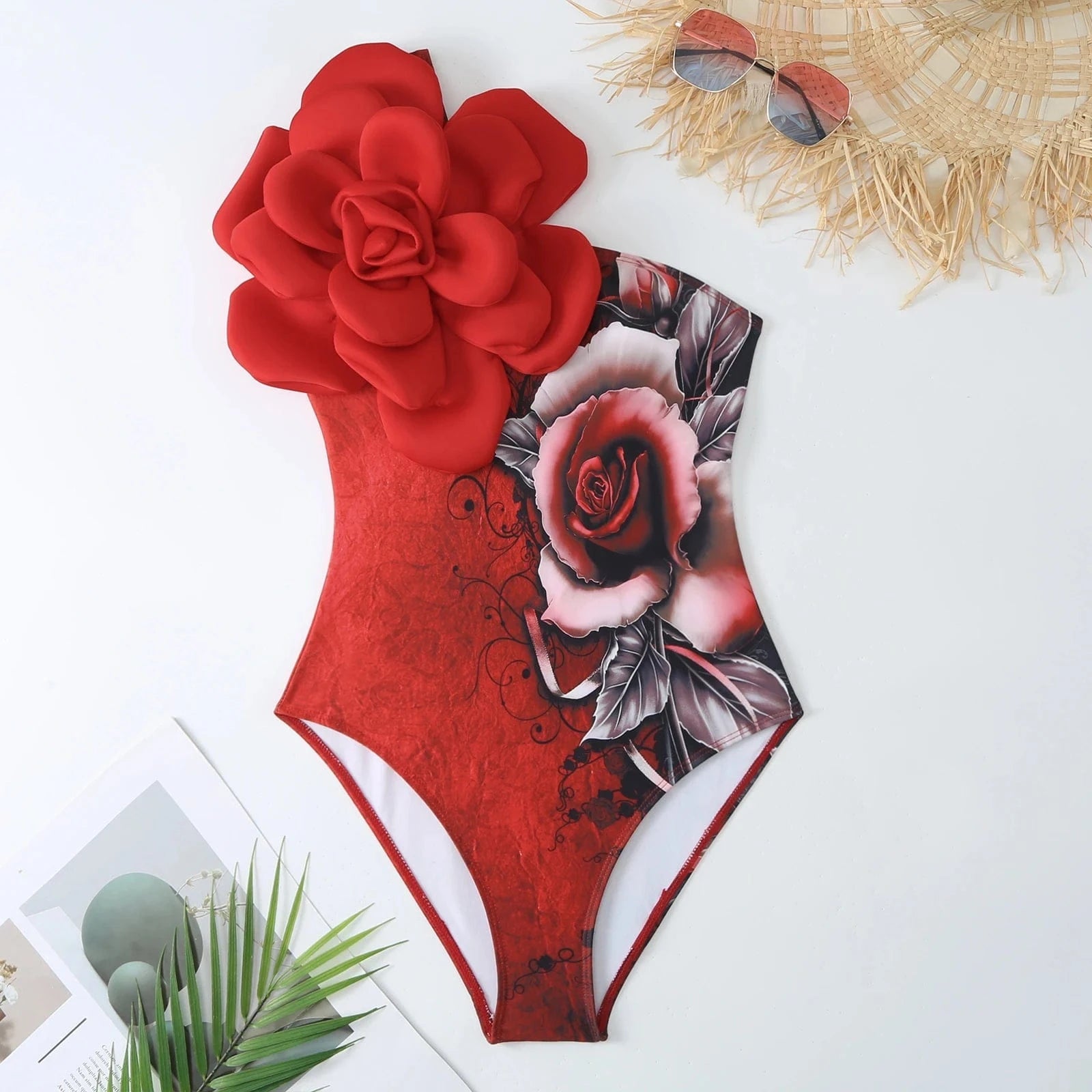 Bestway New Arrivals Big Flower Floral Printed Swimsuit with Beach Skirt Bathing Suit For Women Swimwear 2024 ready to ship OEM