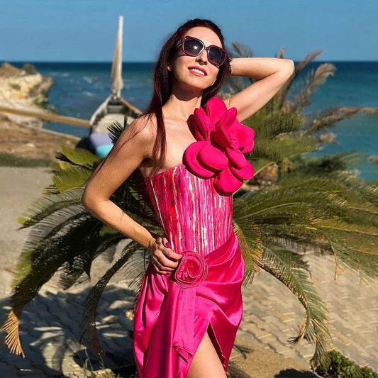 Bestwayclox 3D Flower Strapping One-piece Swimsuit and Skirt for Women Swimwear Female Luxury Beach wear Bathing Suit Stock 2024
