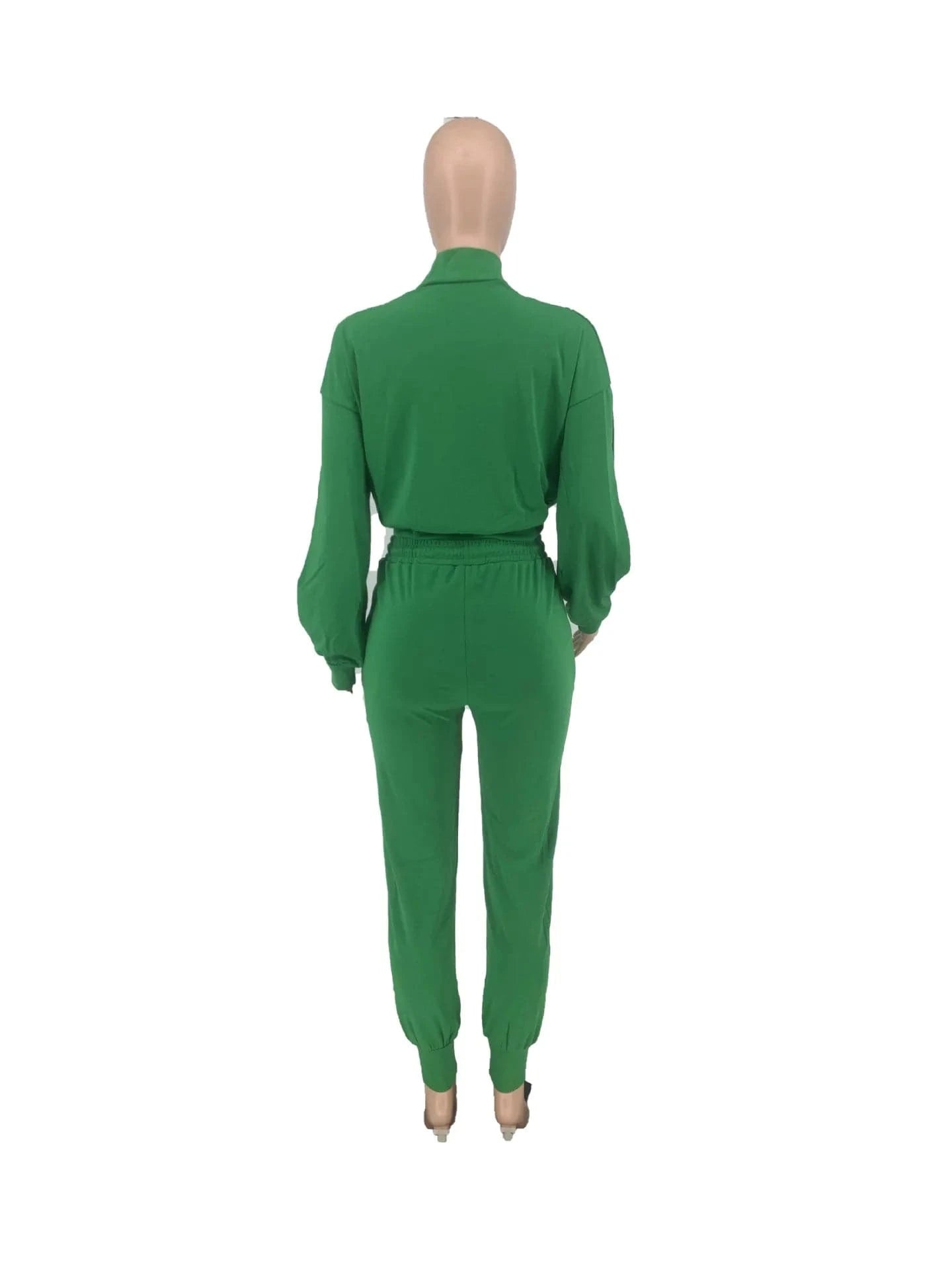 BH1057  Women Fall Green Color Hollow Out Two Piece Long Pant Set