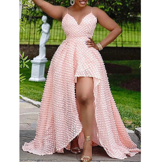 BH874 size 2XL  to 5XL women sexy plus size  Pink slip  backless dress
