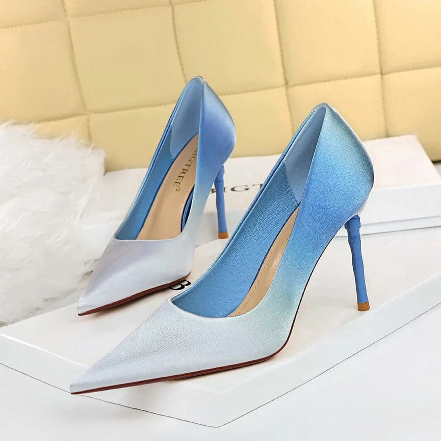 BigTree Rainbow single shoes High Heel Sandals  Red Black Office Fashion Shoes