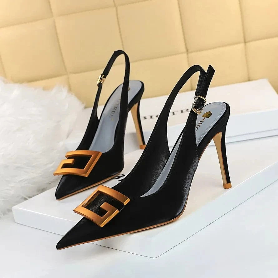 Bigtree Sandals heeled sandals formal shoes sling back Fashion sandals buckle pointed toes Shoes