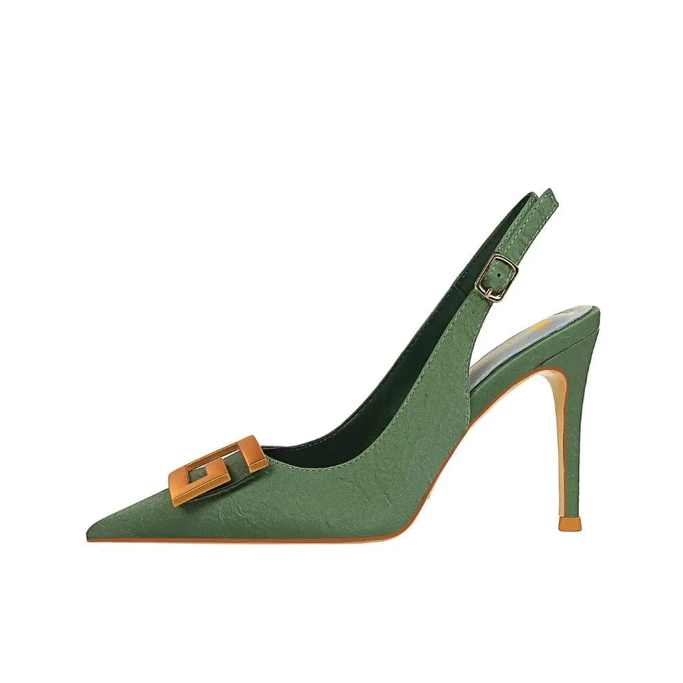 Bigtree Sandals heeled sandals formal shoes sling back Fashion sandals buckle pointed toes Shoes