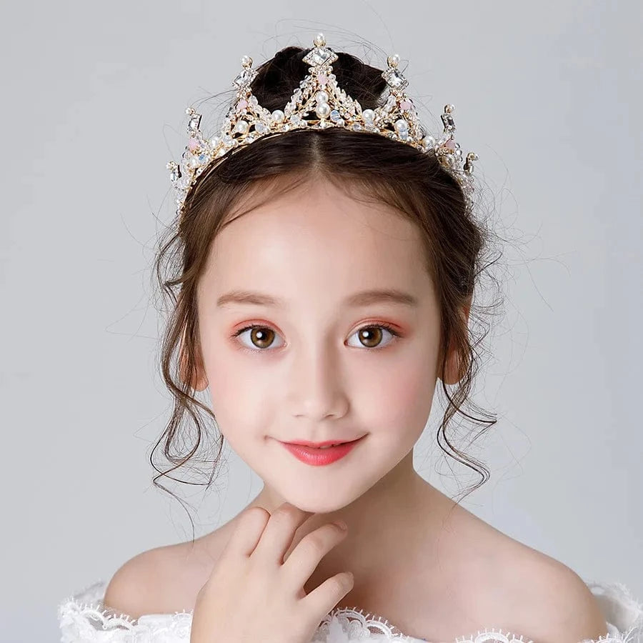 Birthday Gifts Crown Children's Crown Tiara Crystal Alloy Princess Head Wear Wholesale