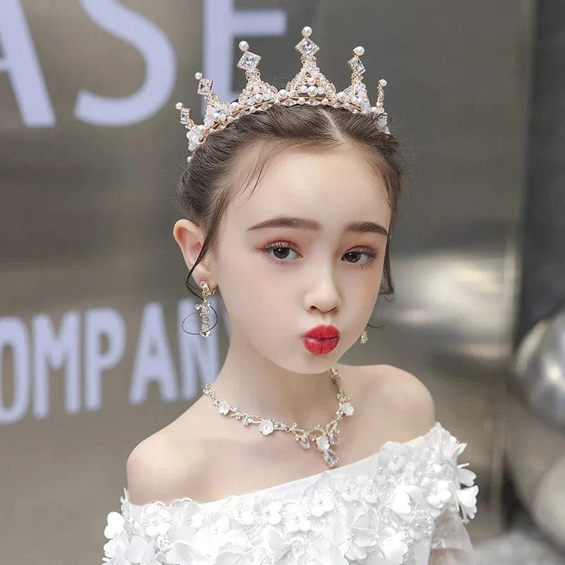 Birthday Gifts Crown Children's Crown Tiara Crystal Alloy Princess Head Wear Wholesale